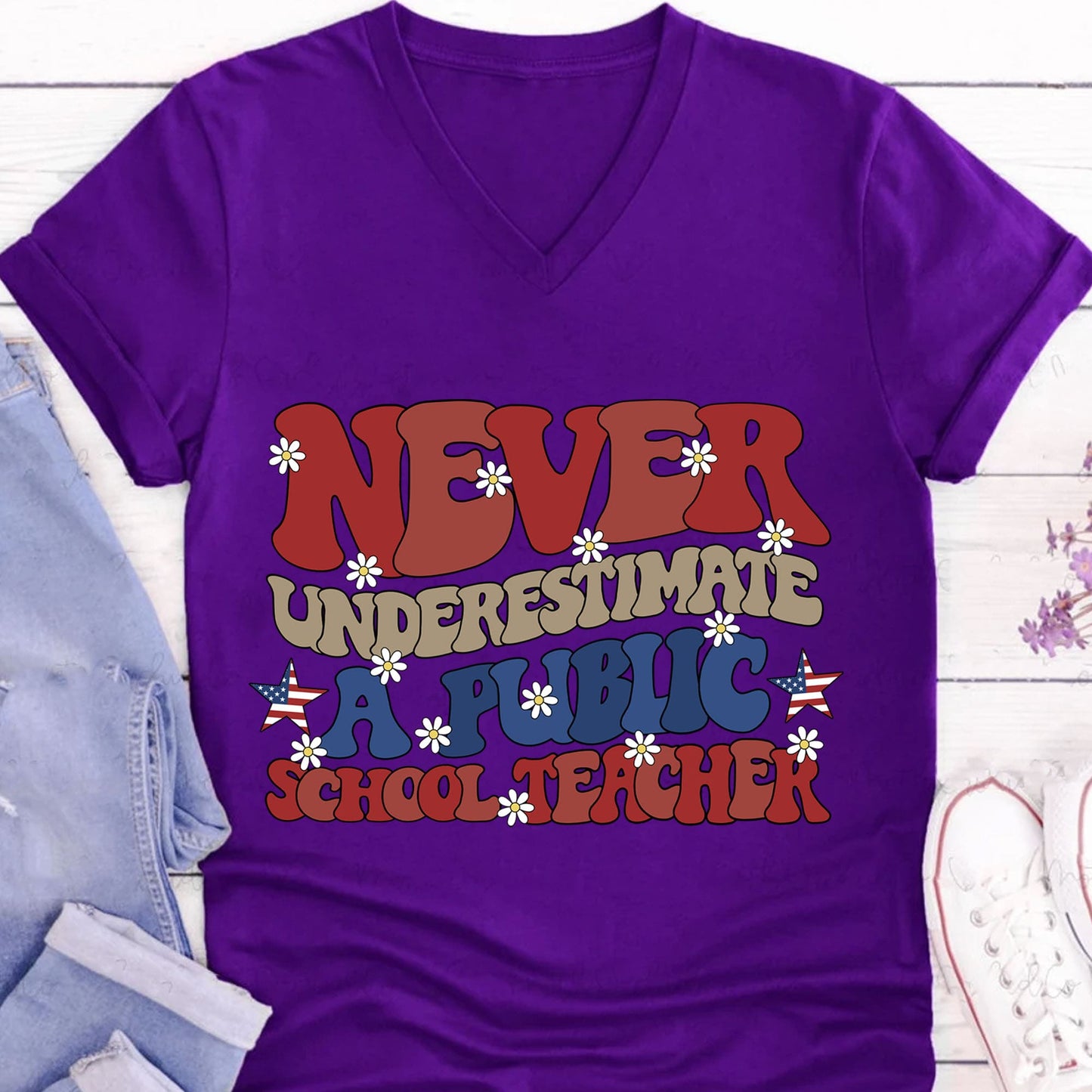 Never Underestimate A Public School Teacher Shirt | Democrat Shirt | Kamala Harris 2024 Shirt Dark T1546 - KH2