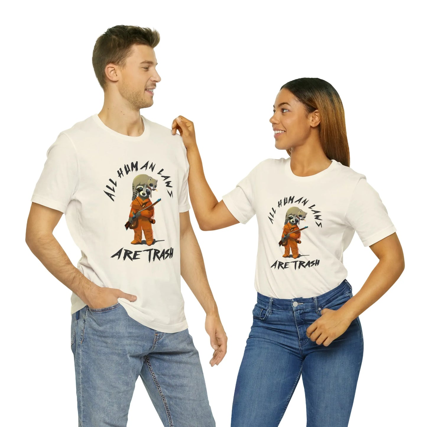 All Human Laws Are Trash Raccoon T-Shirt