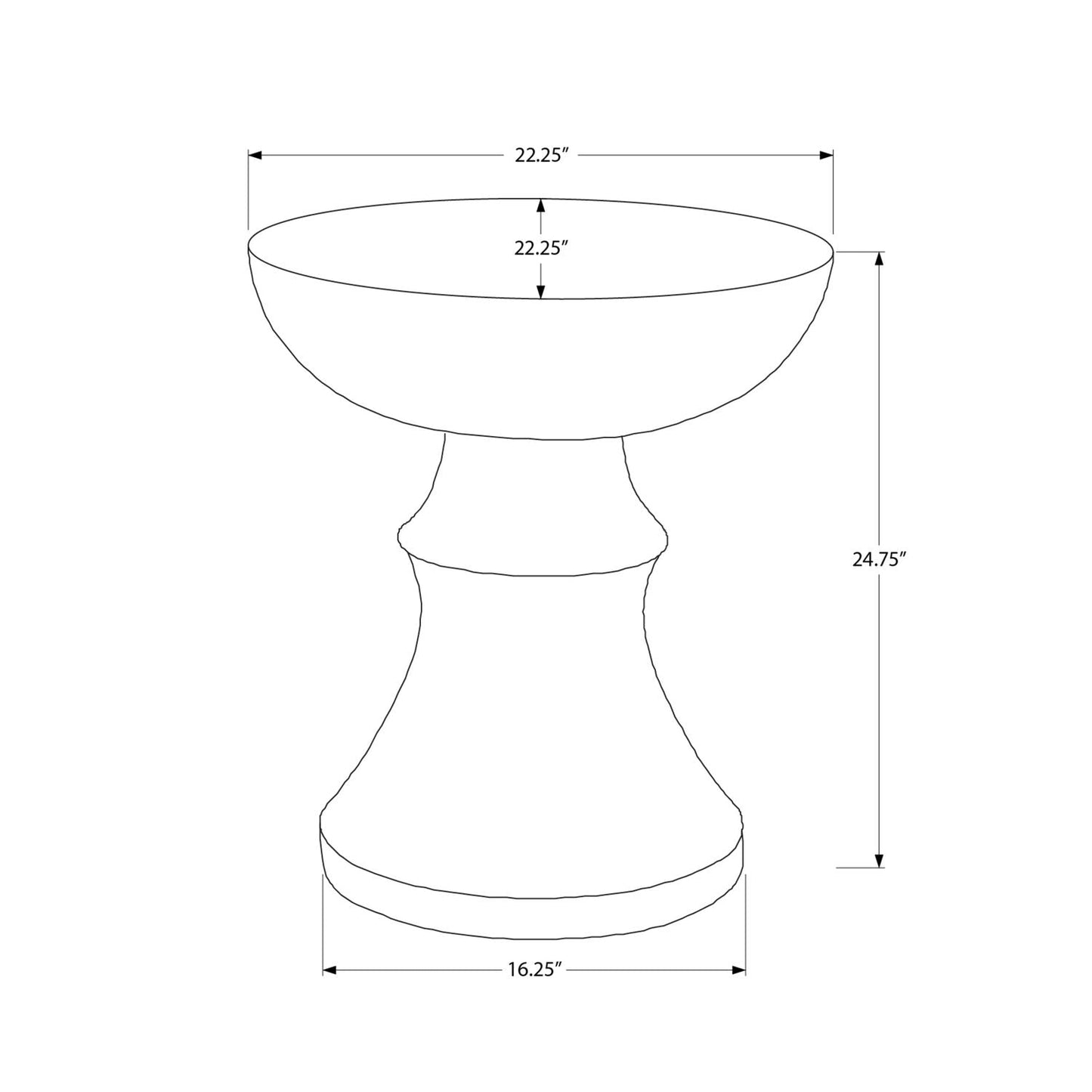 Round Accent Table, Indoor Outdoor - Black