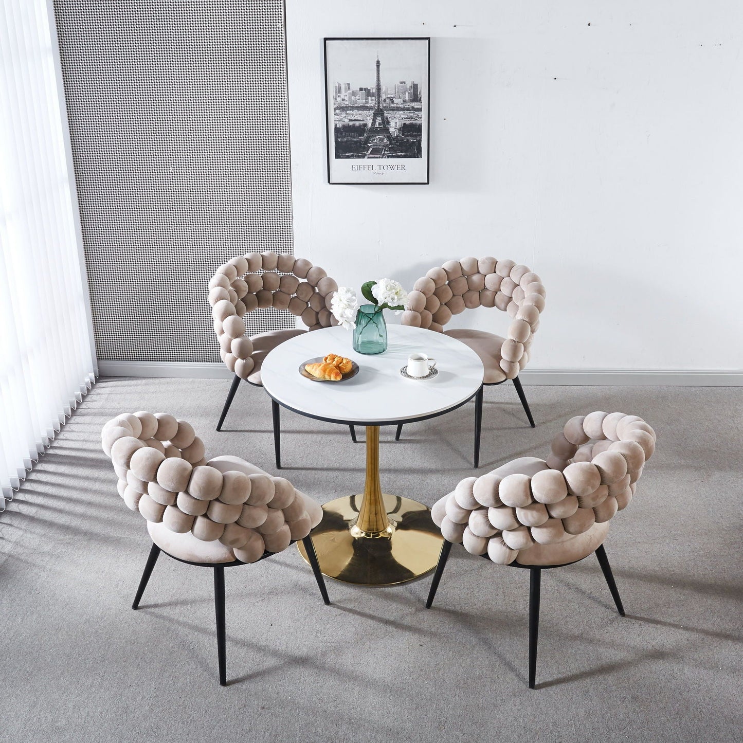 Modern Chair With Tube Legs, Soft Cushions And Comfortable Backrest