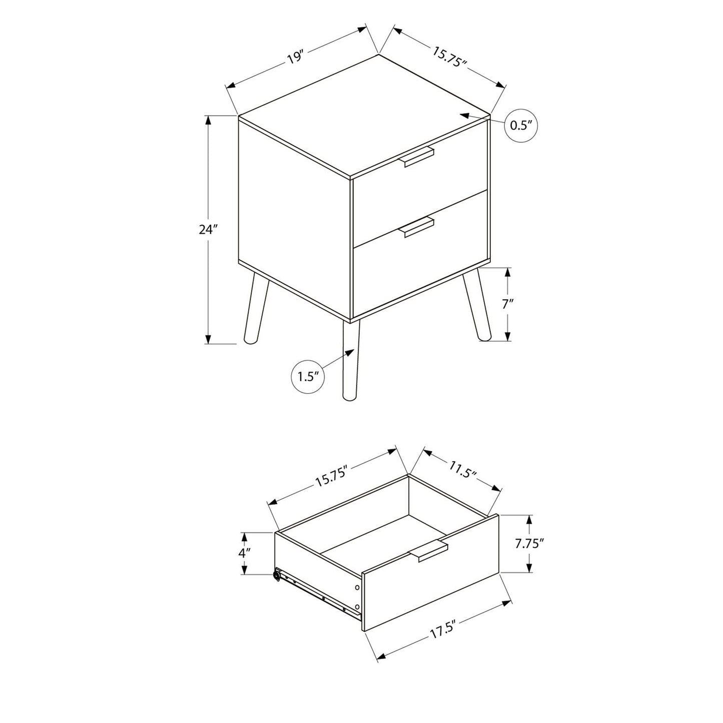 Modern Accent Table With Storage Drawers