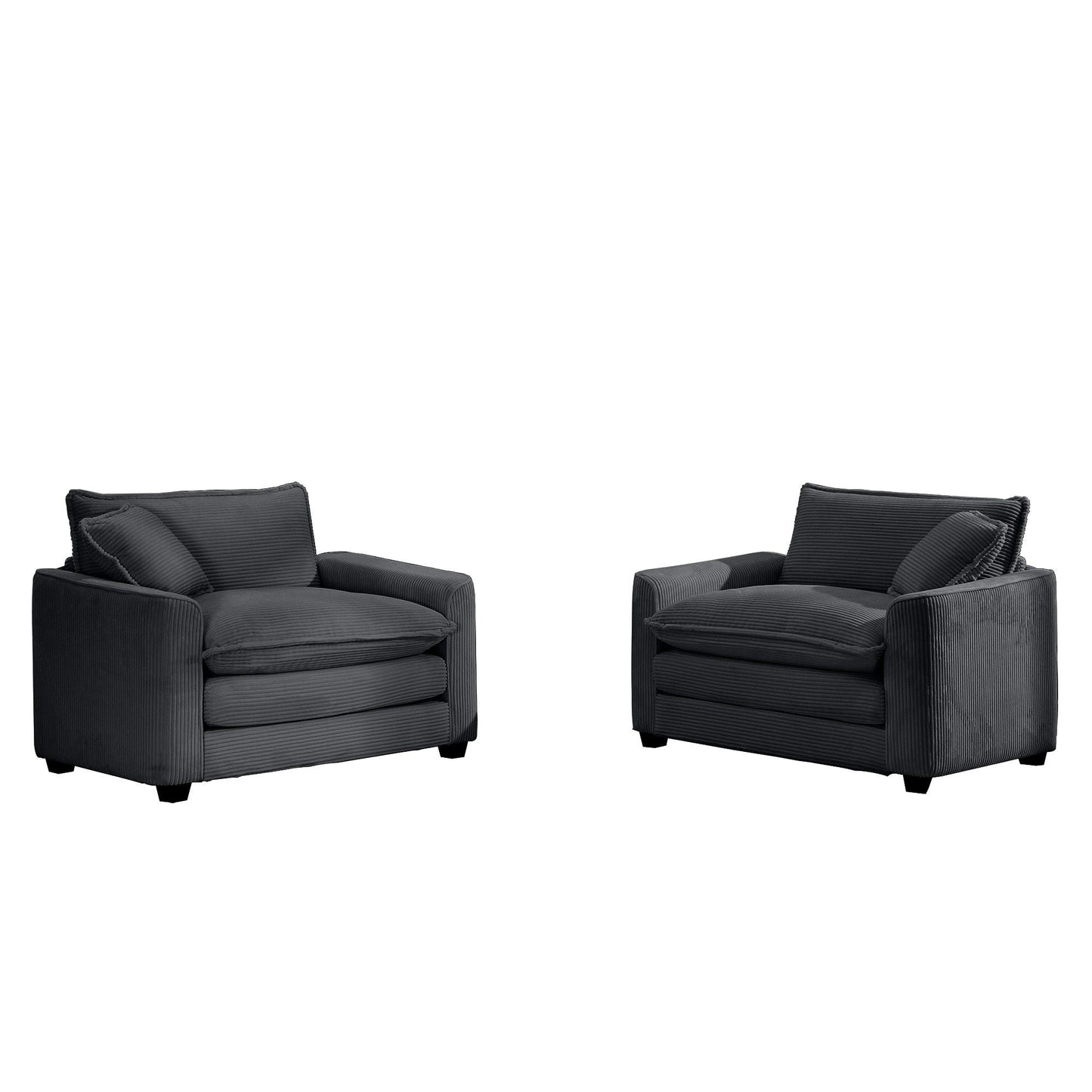 Modern Classic Fabric Single Chair Deep Seat Sofa With Pillow