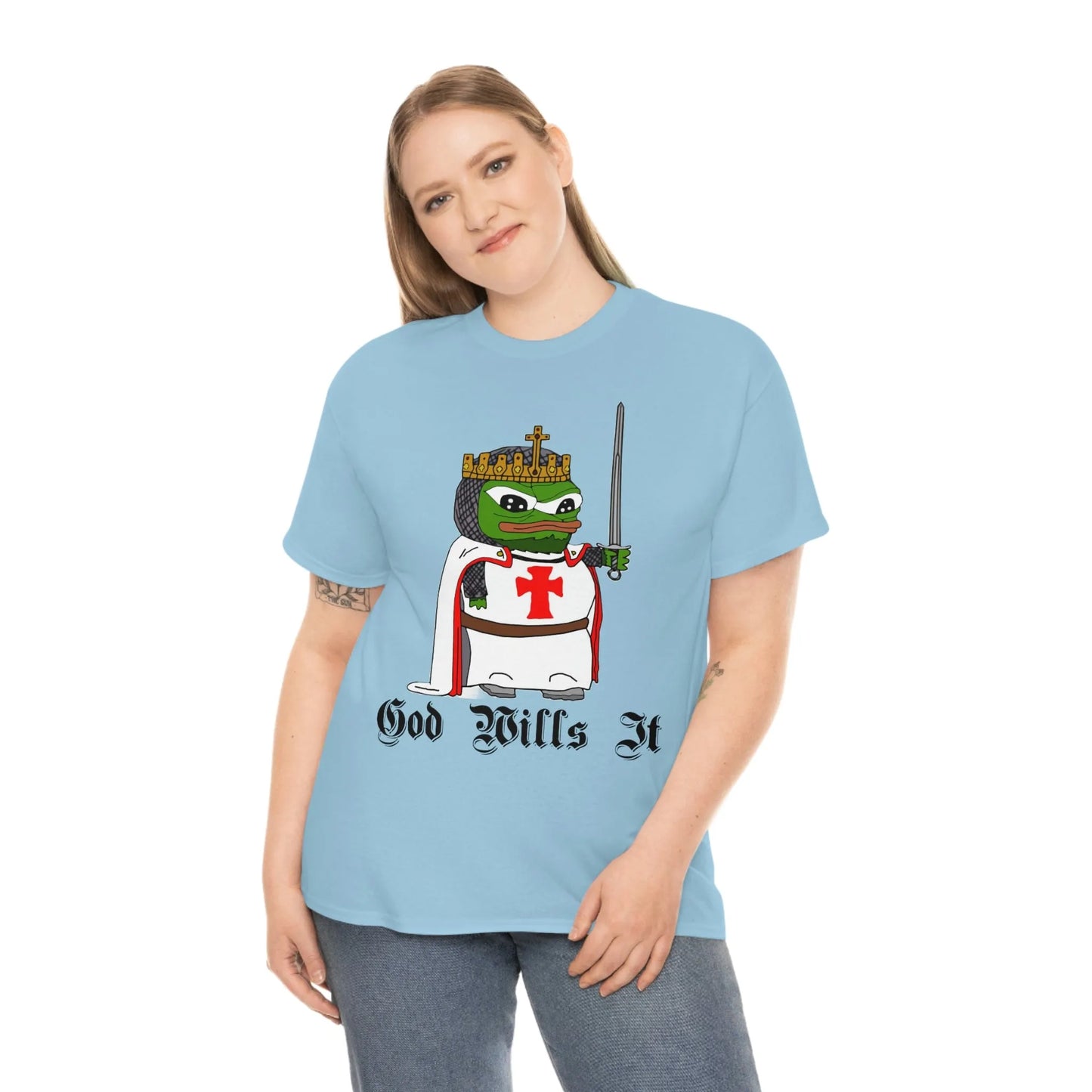 Crusader Pepe "God Wills It" Tee - Deus Vult Meme Shirt - 4LibertyShop.com