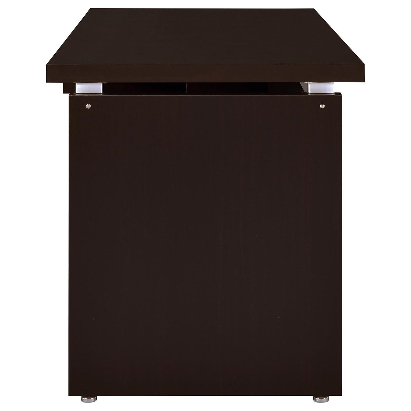 Floating - Top Computer Desk With Pullout Keyboard Shelf - Brown