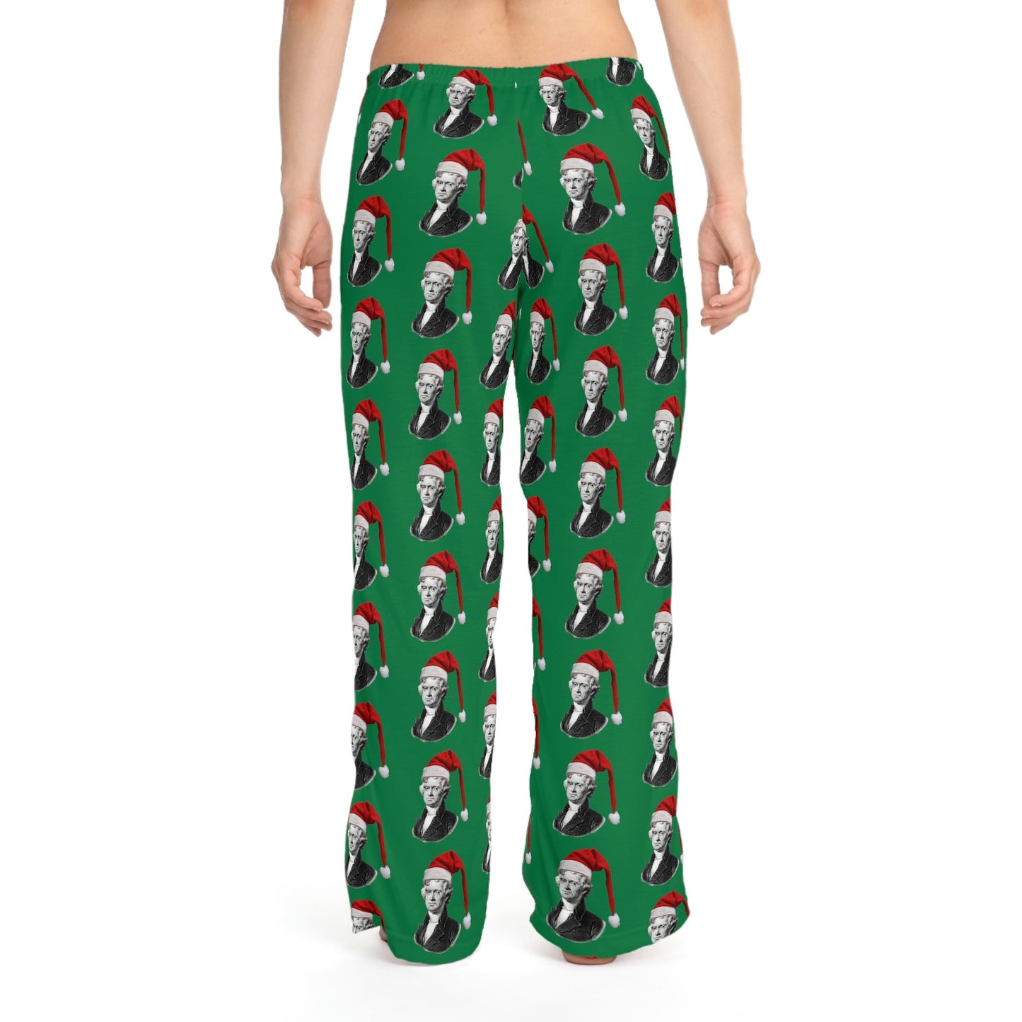 Thomas Jefferson Santa Hat Women's Pajama Pants - 4LibertyShop.com