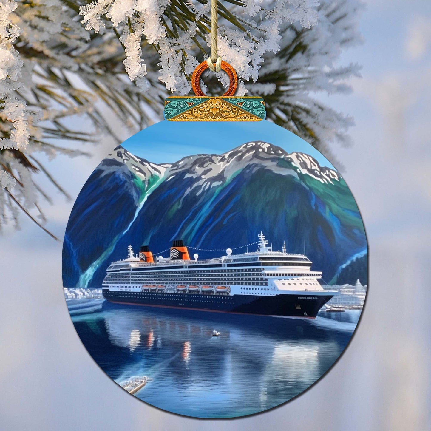 Alaskan Summit Cruise Wooden Ornaments by G.Debrekht - Wildlife Holiday Decor - 870067
