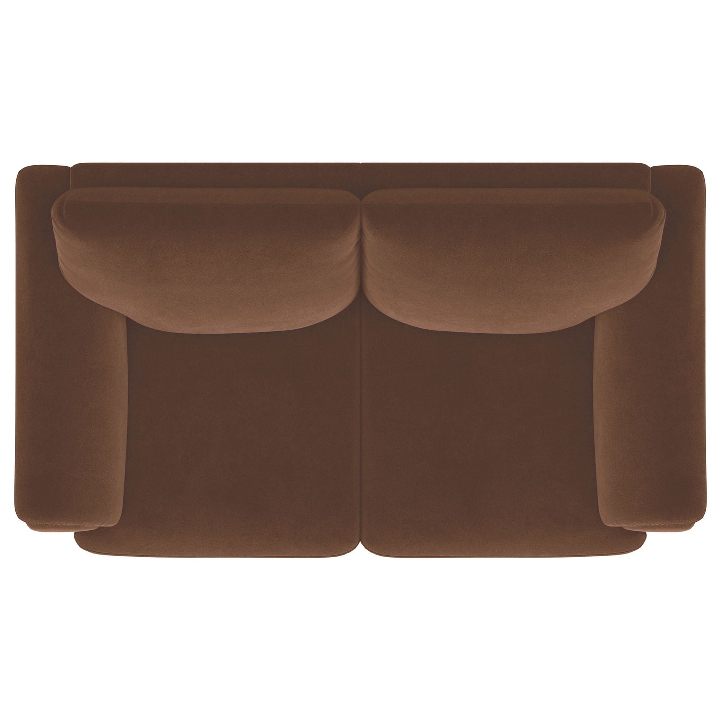 Dania - Upholstered Crescent Loveseat With Curved Tufted Arms - Rust