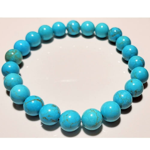 8mm Blue Howlite Bead Stretch Bracelet For Women And Men