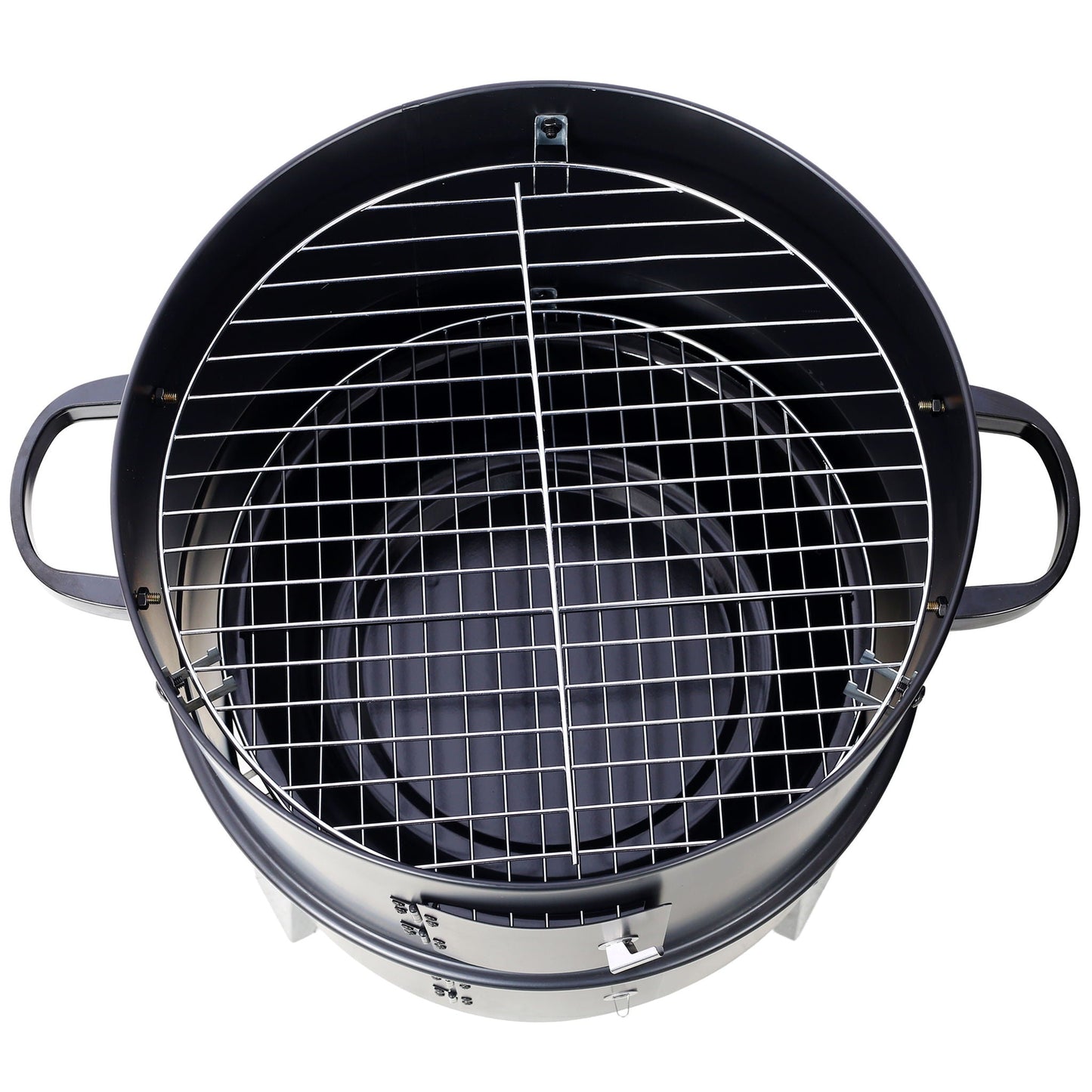Portable Charcoal Smoker Grill For Outdoor Cooking - Black