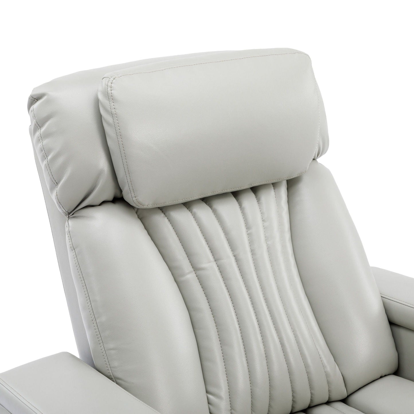 270° Power Swivel Recliner Home Theater Chair With Hidden Arm Storage, LED Light, Cup Holder, And Tray Table