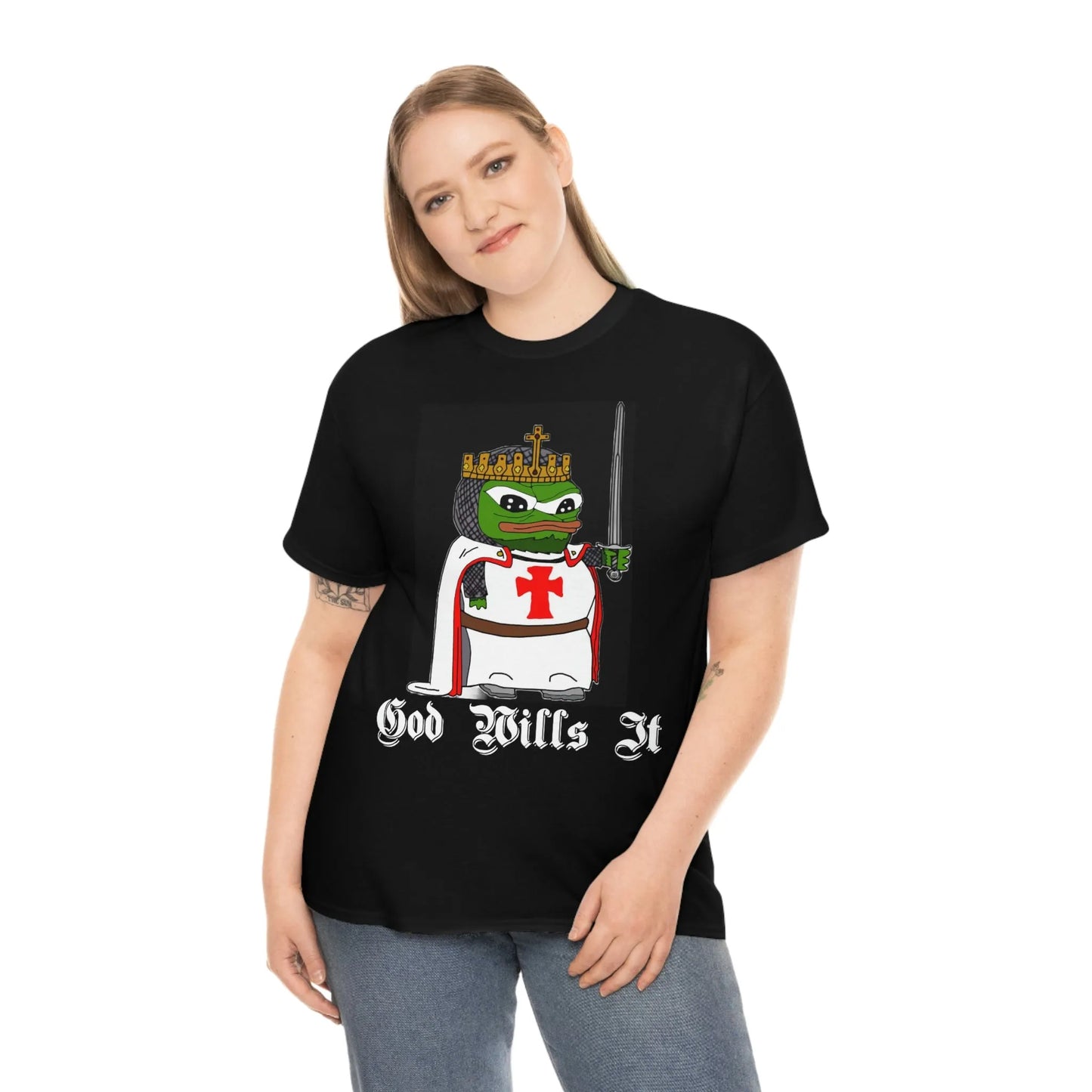 Crusader Pepe "God Wills It" Tee - Deus Vult Meme Shirt - 4LibertyShop.com