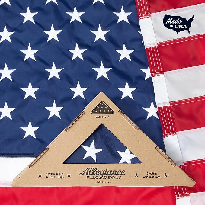 American Flag | American-Sourced Nylon Fabric, Embroidered Stars, Hand-Stitched | Proudly Made in USA (5' x 8')