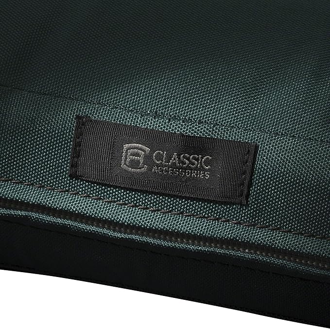 Classic Accessories Ravenna Water-Resistant 21 x 19 x 3 Inch Patio Seat Cushion, Mallard Green, Chair Seat Cushion