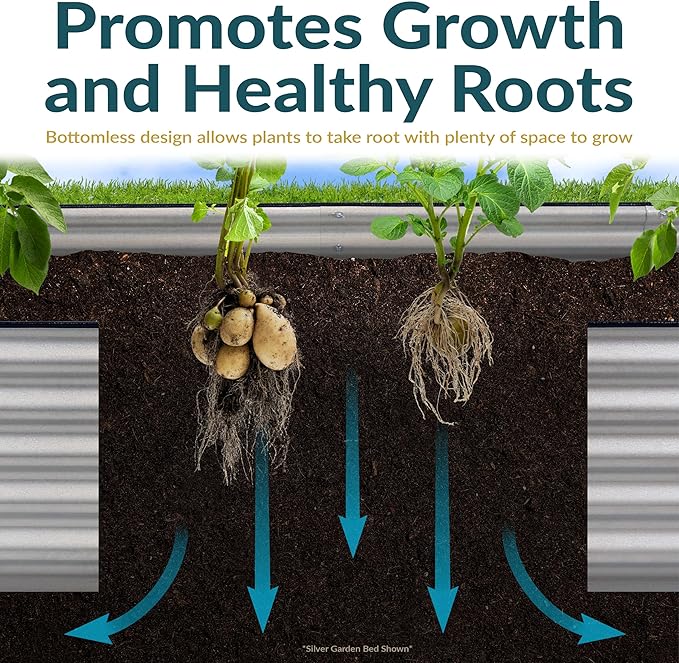 Sunnydaze 11.75" H Raised Metal Garden Bed - Galvanized Raised Garden Bed Outdoor for Vegetables and Flowers - Woodgrain - L-Shaped