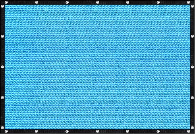 VICLLAX Shade Fabric Sun Shade Cloth with Every 2 FT Grommets for Patio Garden Pergola Cover Canopy 10x18 FT, Mixed Turquoise