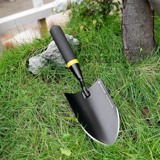 3 - in - 1 Garden Tool Set, Heavy - Duty Stainless - Steel Large Trowel, Transplant Serrated Shovel, and Dandelion Weeder, Suitable for Garden Weeding, Soil Loosening, and Bulb Planting