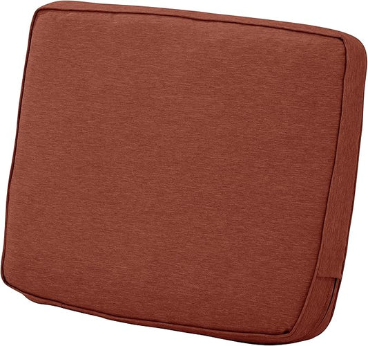 Classic Accessories Montlake Water-Resistant 21 x 22 x 4 Inch Patio Lounge Back Cushion, Heather Henna Red, Outdoor Loveseat Cushions