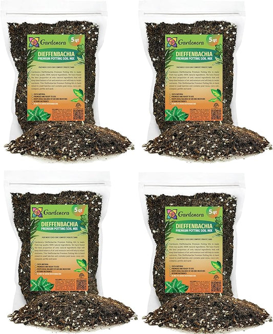 Premium Dumb Cane Potting Soil Mix - Ideal Blend for Growing Robust and Healthy Dumb Cane Plants - 20 Quart