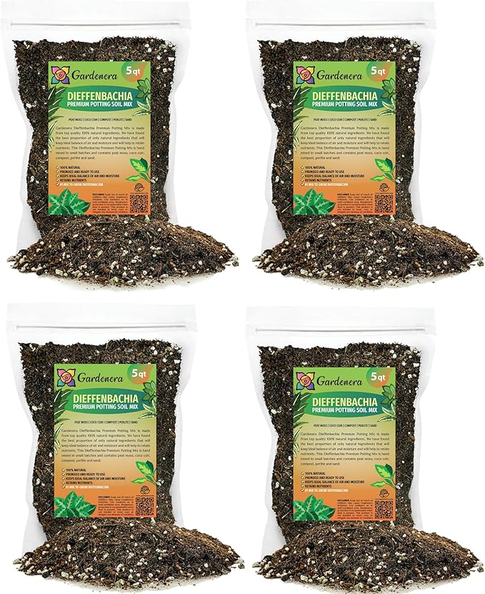 Premium DIEFFENBACHIA Potting Soil Mix - Ideal for Growing Robust and Healthy Dieffenbachia - 20 Quart