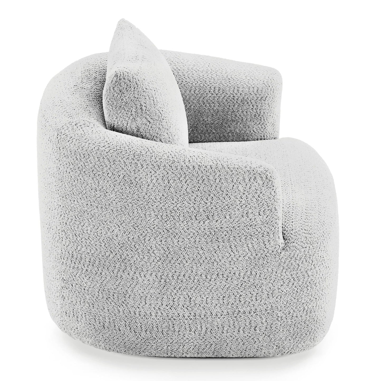 360° Swivel Barrel Sofa Chair With Throw Pillow, Upholstered Accent Chair