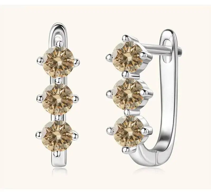 925 Sterling Silver Moissanite Hoop Earrings.1ct 6D For Women Valentine Gift