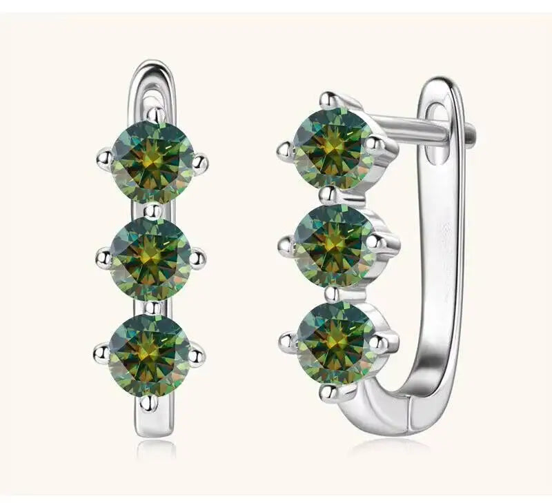 925 Sterling Silver Moissanite Hoop Earrings.1ct 6D For Women Valentine Gift