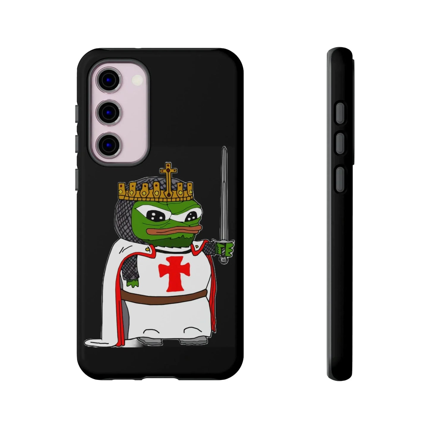 Crusader Pepe Cell Phone Case - Deus Vult Knight Phone Cover - 4LibertyShop.com