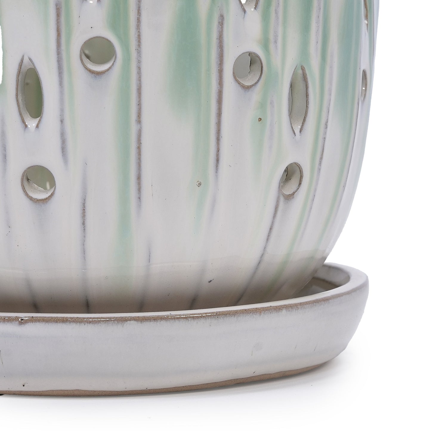 Set of 2 Ceramic Flowerpots with Drainage Hole