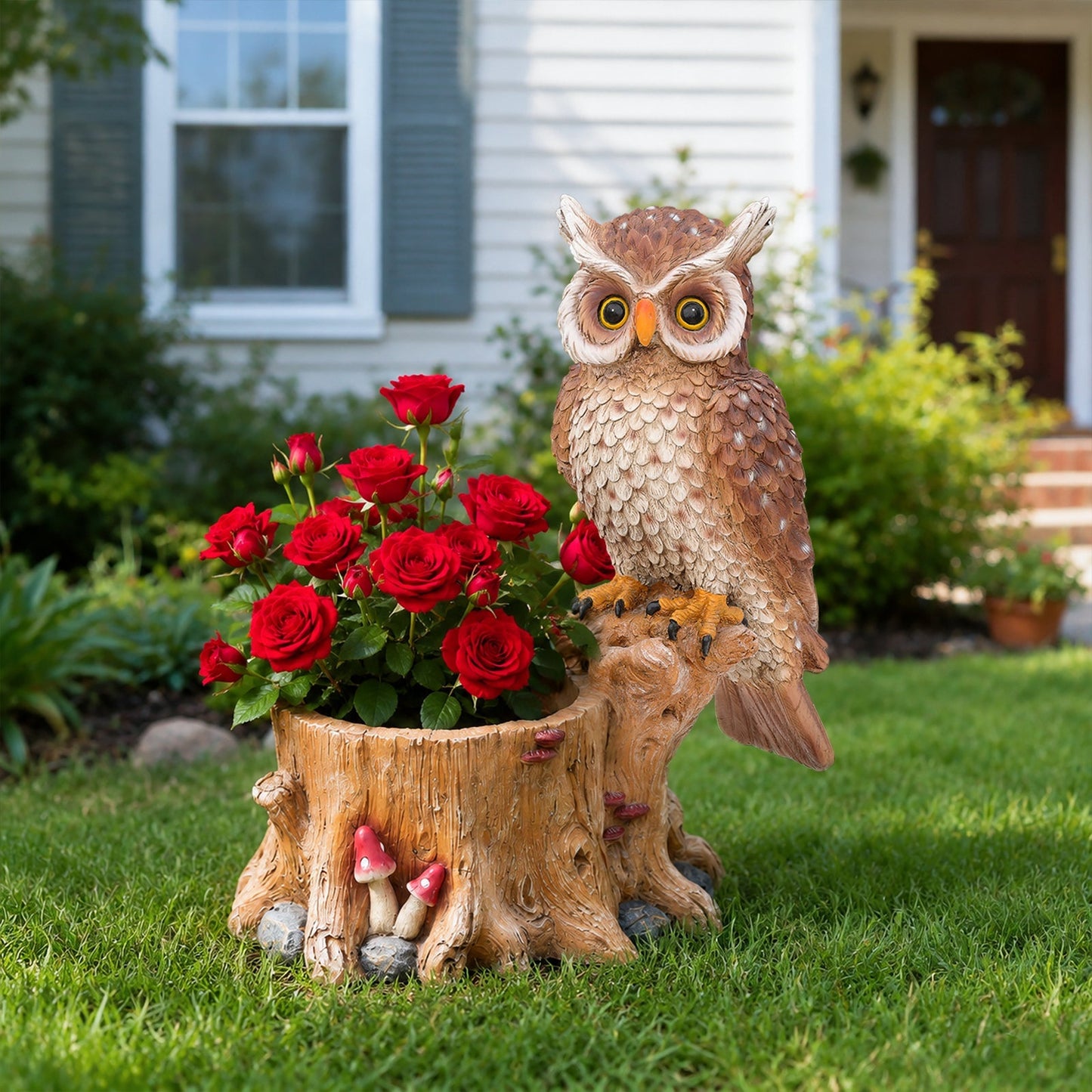 Decorative Owl Garden Planter Pot on Branch