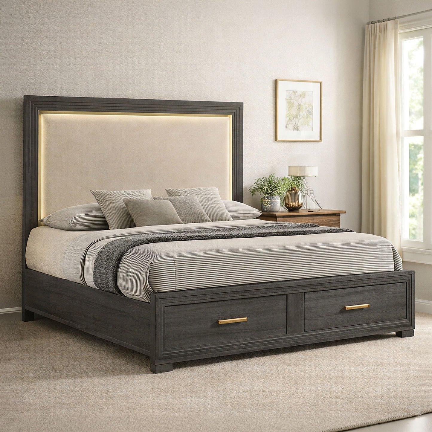 Colorado - Bedroom Set With Upholstered LED Headboard