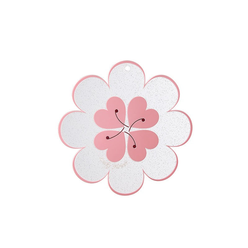 Lucky Flower Heat Insulation Mat Simple Wind Table Heat Insulation Mat Anti scalding Bowl and Dish Mat Household Plate Mat PVC Mat