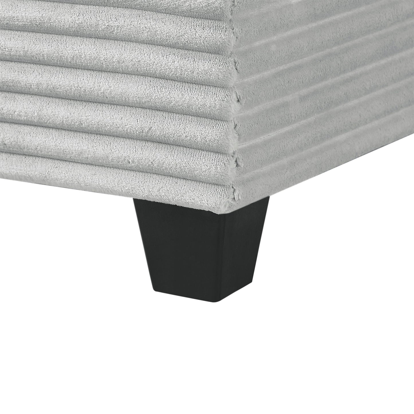 Upholstered U-Shaped Sectional Sofa With Movable Ottoman And Side Storage Pockets