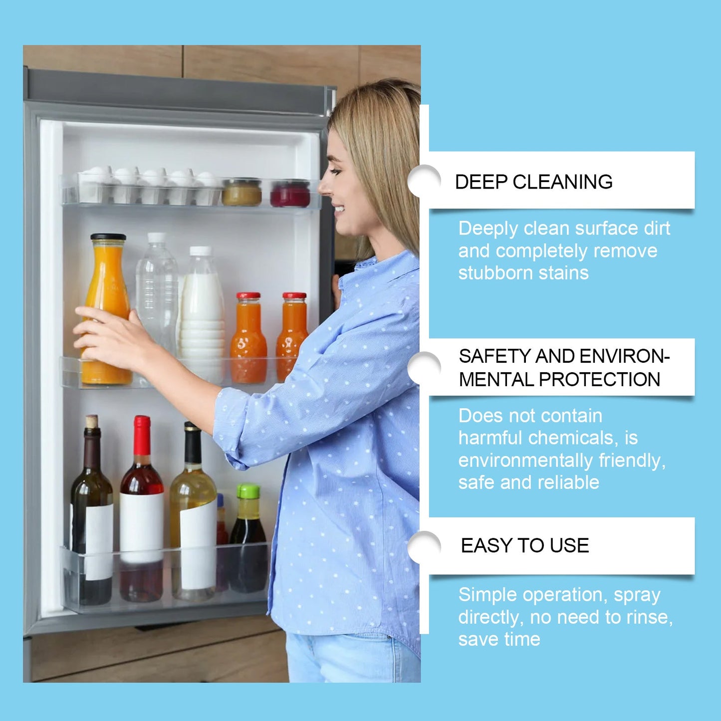 Refrigerator Deodorant Cleaner, Freezer Deodorant Cleaner Refrigerator Quick Deodorant Cleaner Spray
