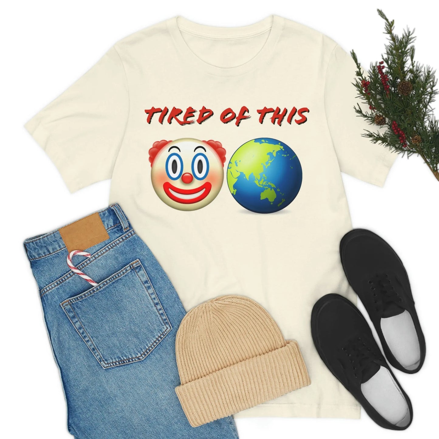 Tired Of This Clown World Emoji T-Shirt