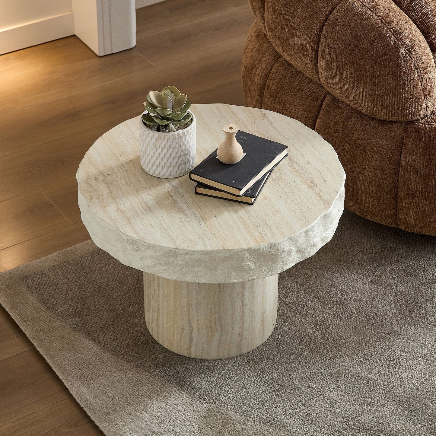 23.82 Inch Faux Mars Textural Patterns Coffee Table