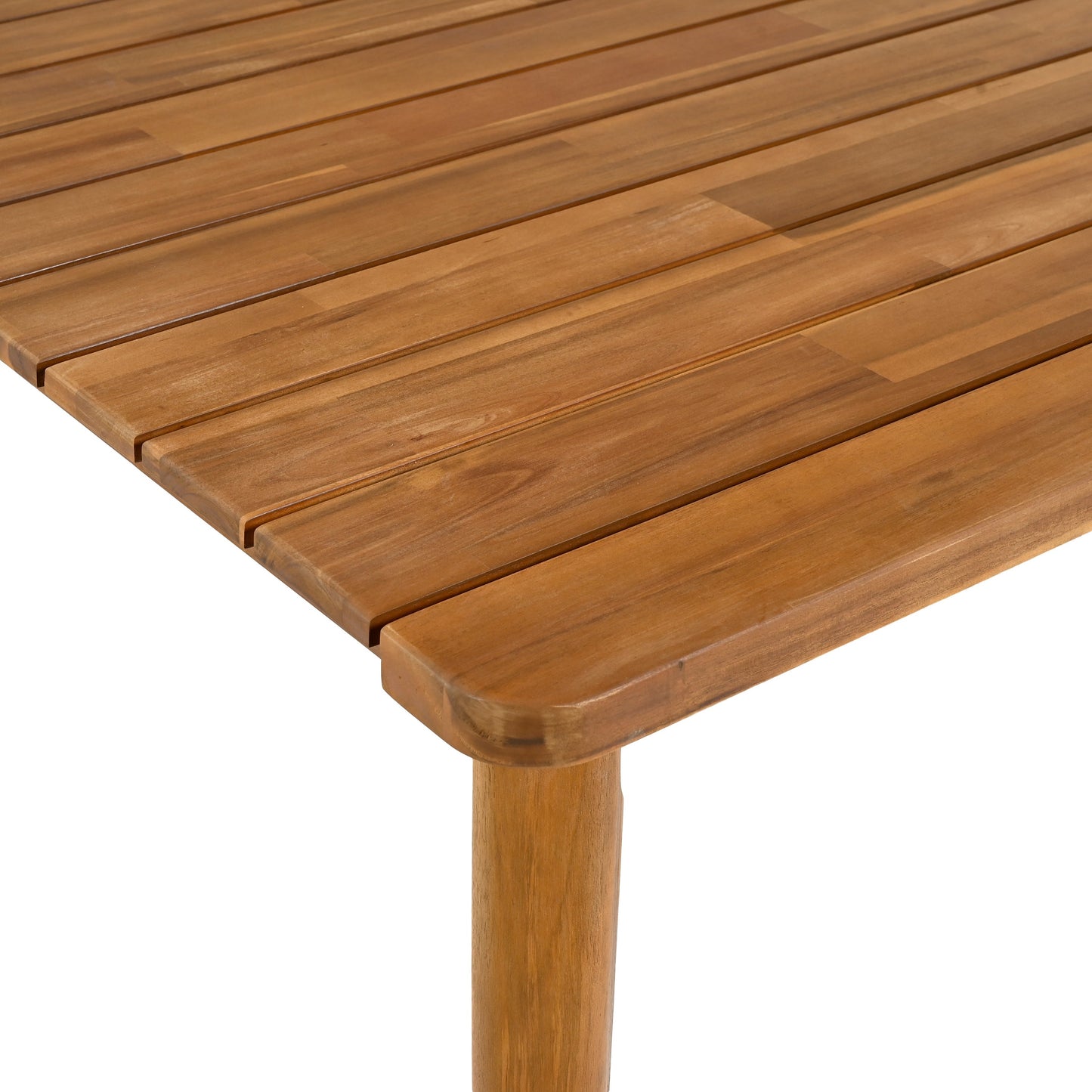 5-Piece Acacia Wood Outdoor Dining Set, Patio Table & Chairs with Removable Cushions