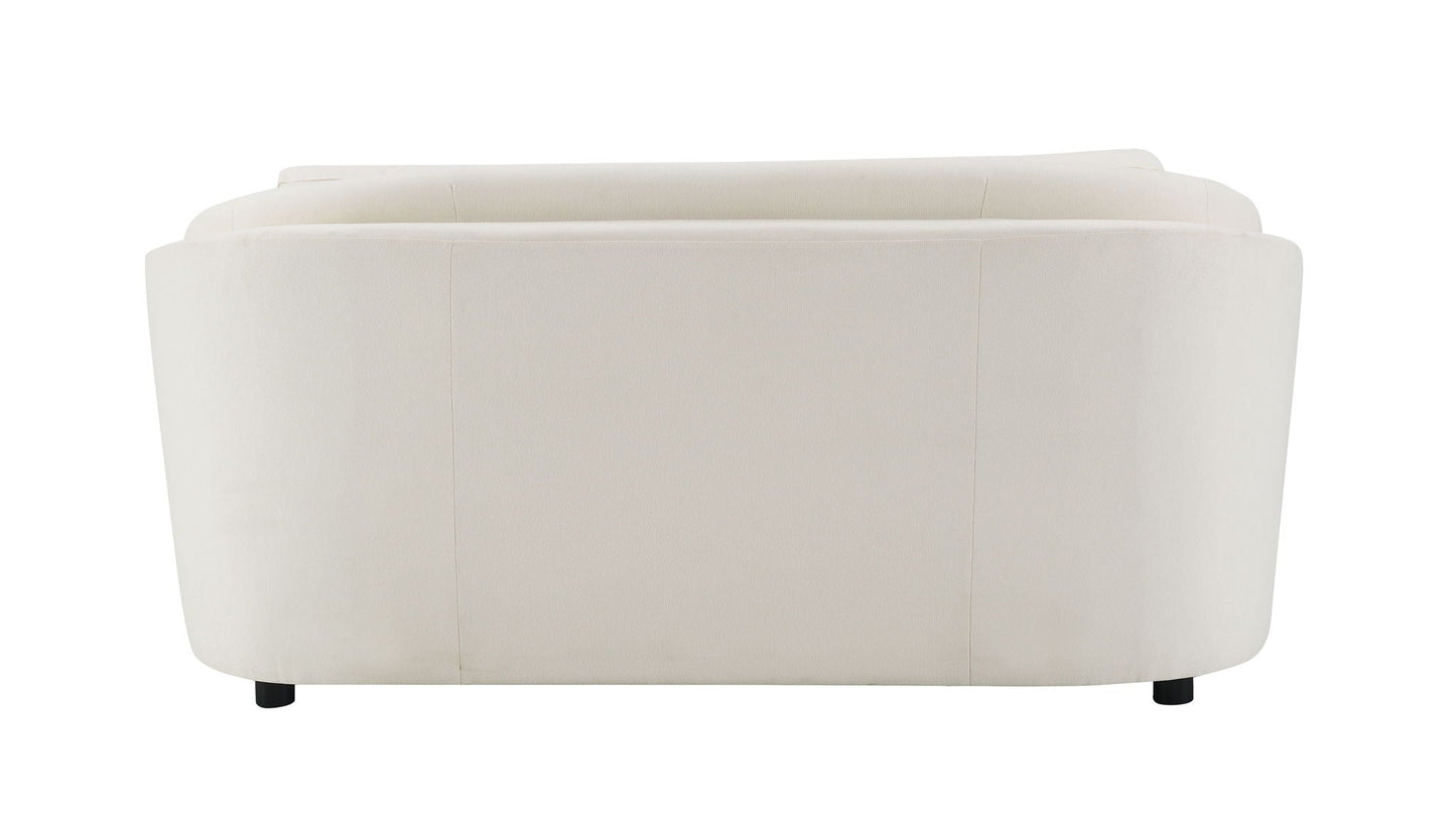 Mariko - Linen Loveseat With 2 Toss Pillows - Beige