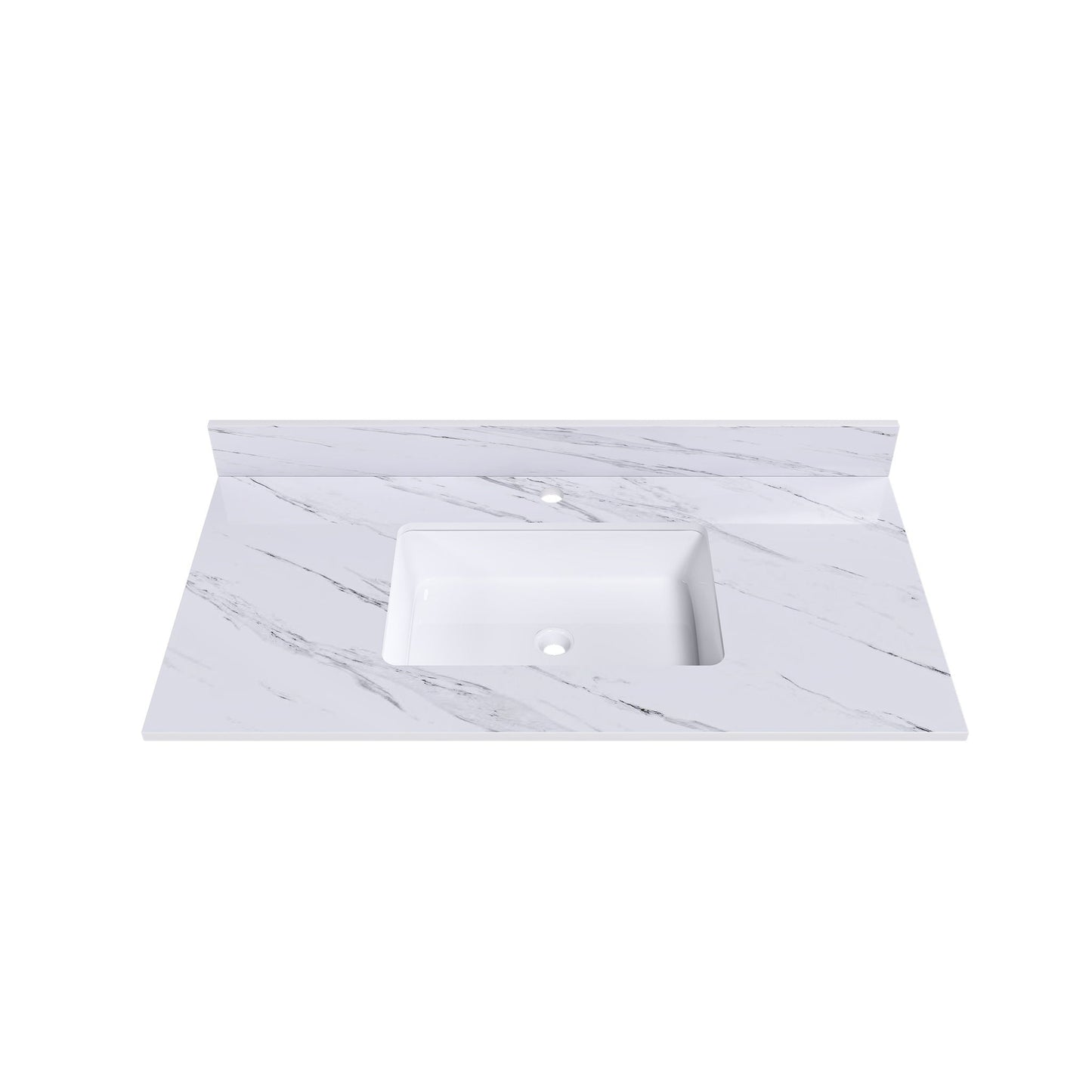 Bianco Carrara Venato Marble Vanity Top With Pre Drilled Faucet Hole And Undermount Sink