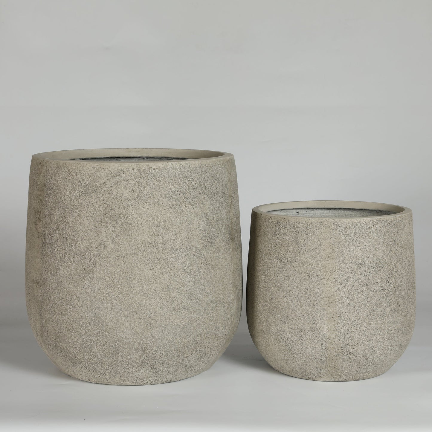 Round Concrete Planter Set of 2 - Antique Grey