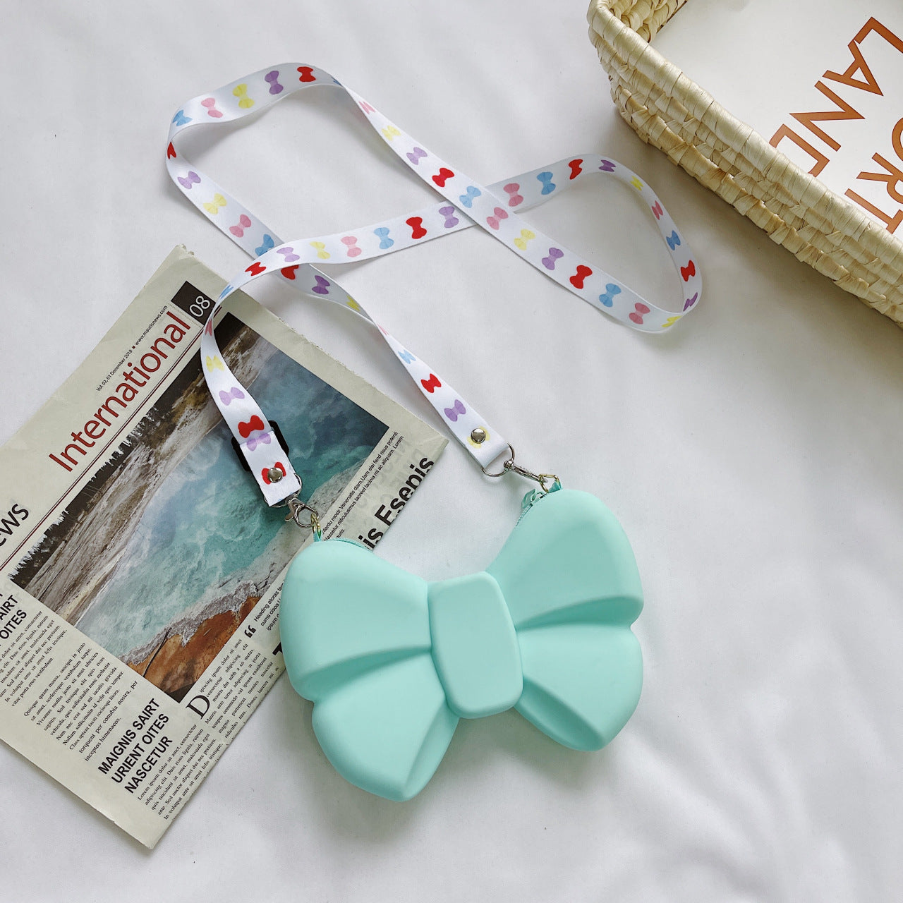 Diagonal Coin Purse Bow Princess Bag Parent-child Bag