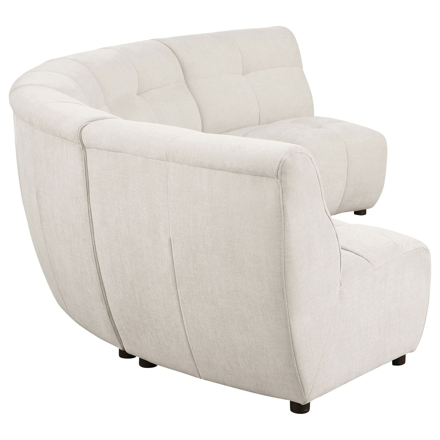 Oliver - 5 Piece Upholstered Sectional Sofa With Curved Silhouette - Ivory