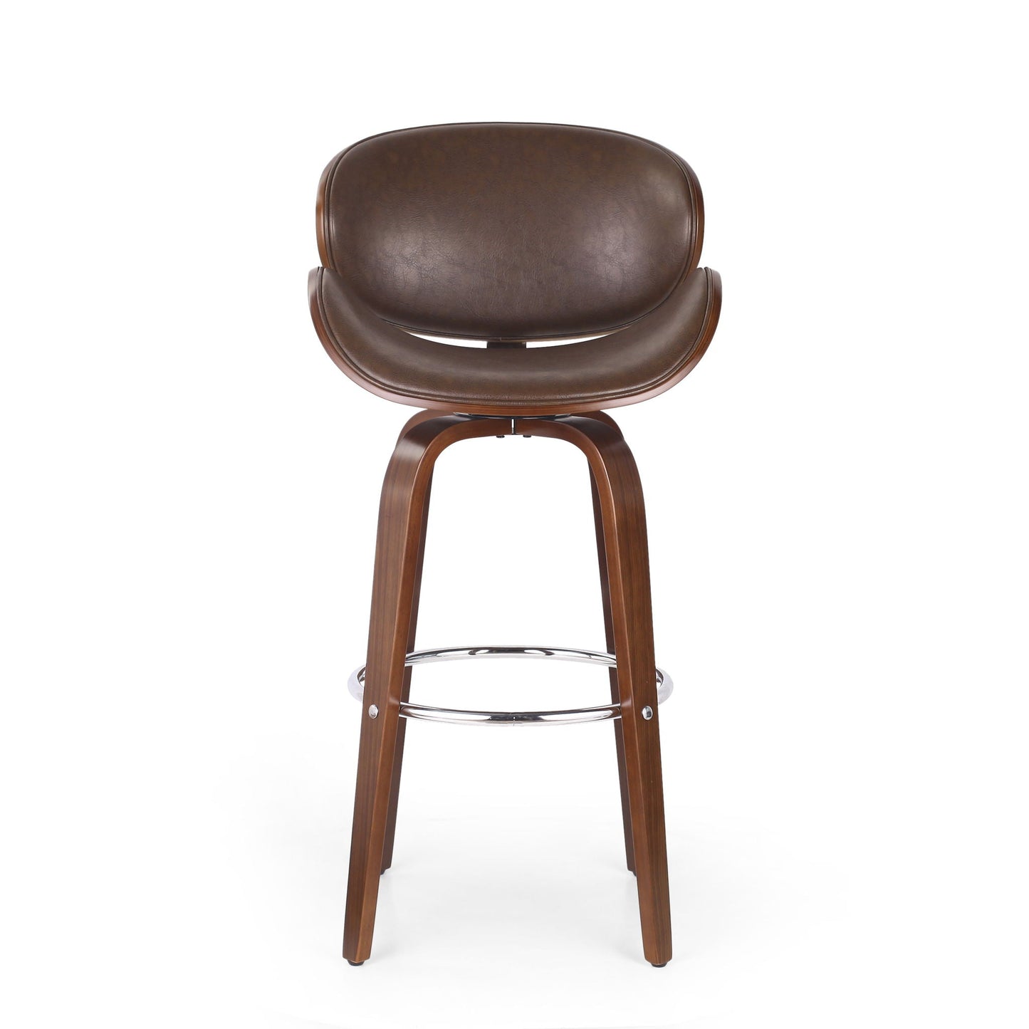 Lumos Mid Century Modern Upholstered Swivel Barstool