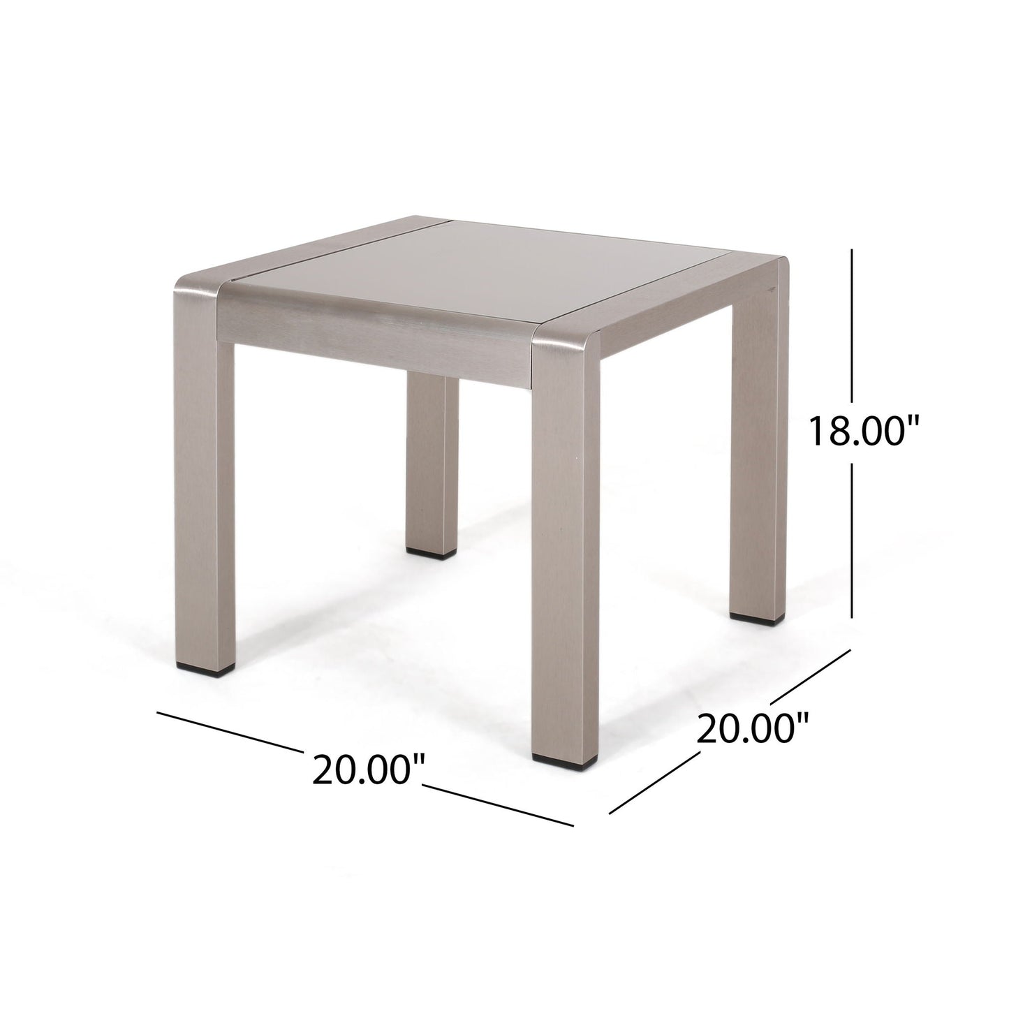 Cape Coral Contemporary Side Table With Frosted Glass Top