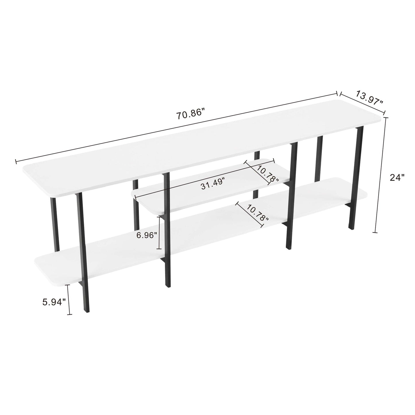 Celine - 3 Shelf Console Table