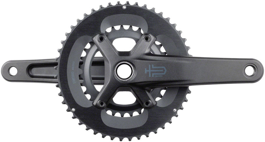 microSHIFT Sword 2x Crankset - 165mm 10-Speed 48/31t 110 Asym BCD  24mm Spindle BLK