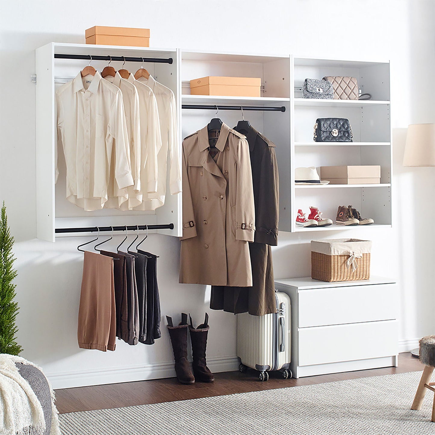 Devi - Wall Mounted Wood Closet System