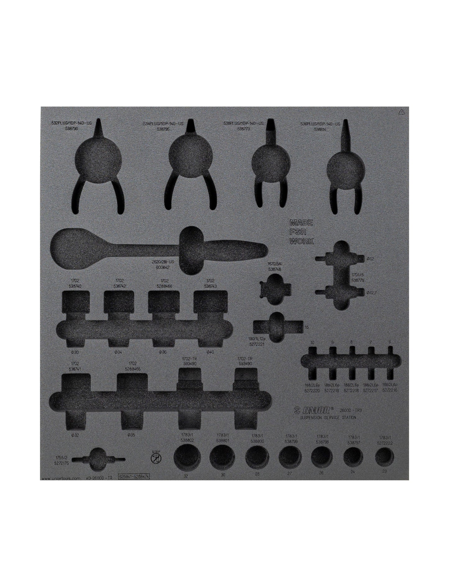 Unior Drawer Foam Insert Suspension 3 Tool