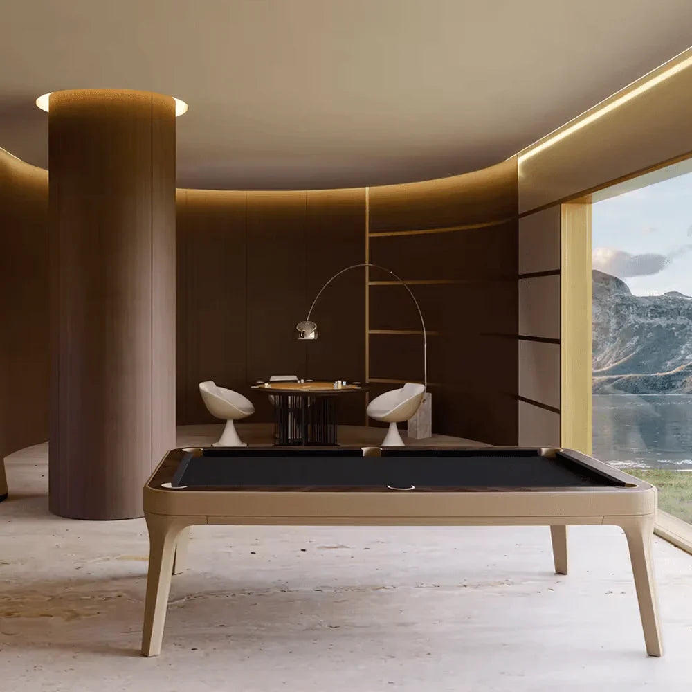 White Billiards The Morris Modern Slate Leather Pool Table