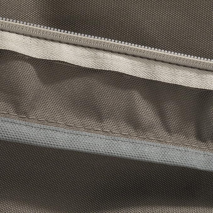 Classic Accessories Ravenna Water-Resistant 23 x 23 x 5 Inch Square Patio Seat Cushion Slip Cover & Foam, Dark Taupe, Lounge Chair Cushion