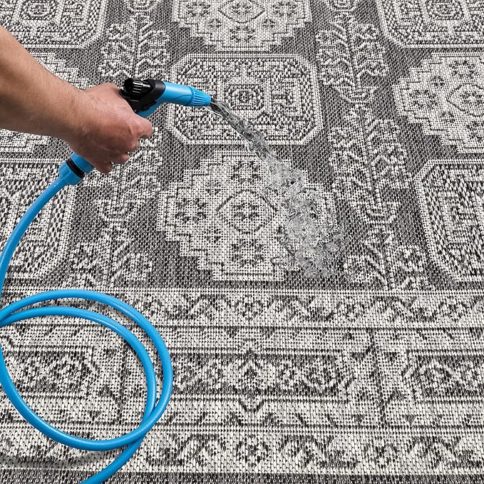 Keen Home Design Terrace Outdoor Area Rug - 10x14 Washable Indoor/Outdoor Rug for Patio, Kitchen, Balcony, Beach, Garden, Deck and Porch, Size: 10'x14'